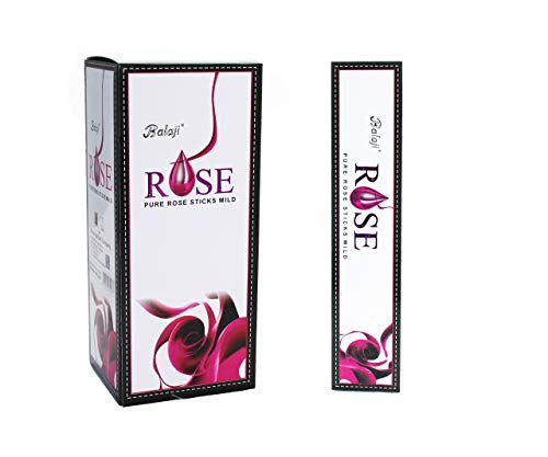 Balaji Pure Rose Mild Incense Sticks, (12 Units x 15 Sticks), Brown, 11 x 9.7 x 25 cm