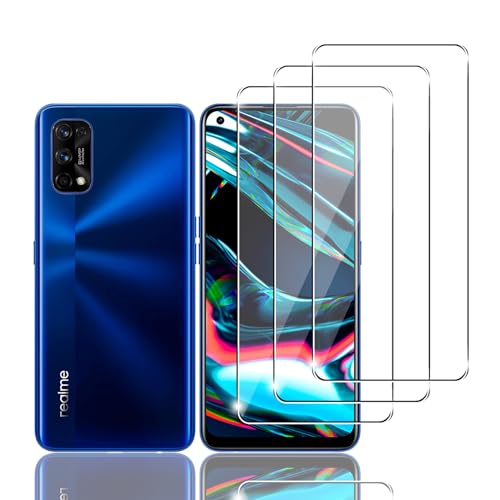 Zicurz 3 Piezas Protector de Pantalla para Realme 7 Pro Cristal Templado, Vidrio Templado, HD Transparente 9H Ultra Resistente, Antiarañazos, Sin Burbujas