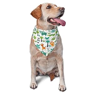 Wild Jungle Animals- Dog Bandanas Summer Dog Birthday Bandana Adjustable Dog Bandanas Boy Girl Pet Dog Apparel & Accessories Washable Cat Bandana Triangle Dog Scarf for Present Pets