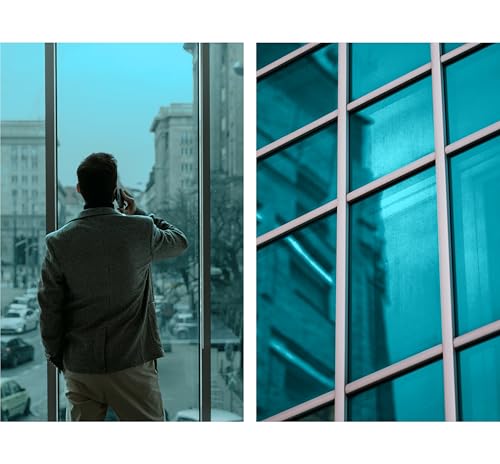 Image of VViViD One-Way Colorful Vinyl Window Tinting Sheets (25ft x 5ft, Blue Mirror Chrome)