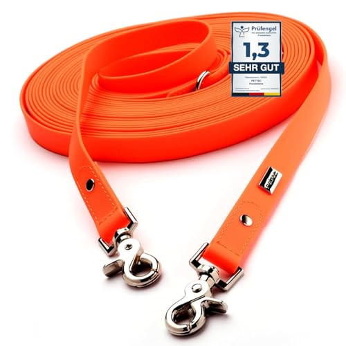 PetTec Guinzaglio per Cani - Guinzaglio Lungo con Gancio in Metallo Facile da Sganciare - Materiale Trioflex Resistente, Flessibile e Impermeabile - Ideale per Passeggiata e Corsa all'Aperto - 5m