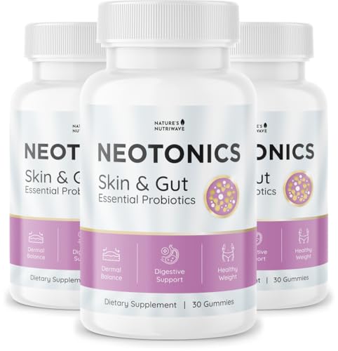 Neotonics Skin and Gut gummies - 100% Natural Probiotic Gummies,