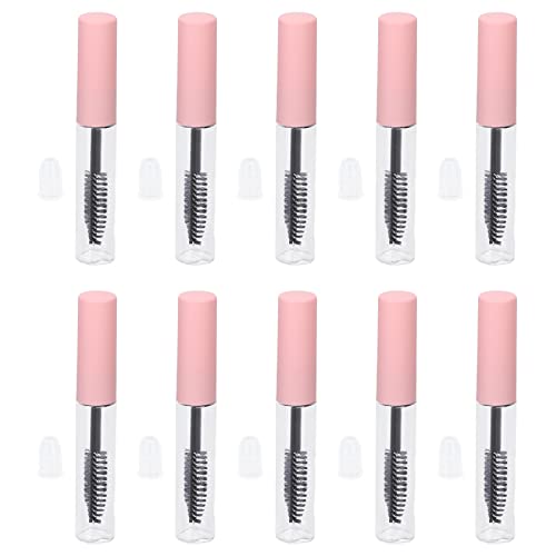 10Pcs Empty Mascara Tube, 5ml Refillable Clear Empty Mascara Tube Bottle with Eyelash Wand, Portable Eyelashes Mascara Cosmetic Container Bottle for Eyelash Growth Oil and More