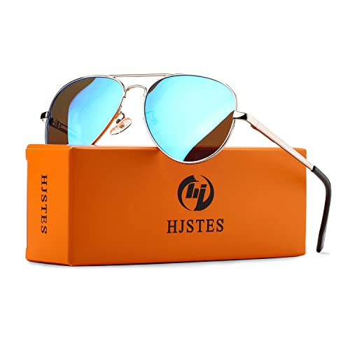 Hjstes Polarized Kids Aviator Sunglasses For Girls Boys Classic Juniors Glasses Uv400 Protection Lens,52Mm(Silve/Blue Mirror) #TOP2