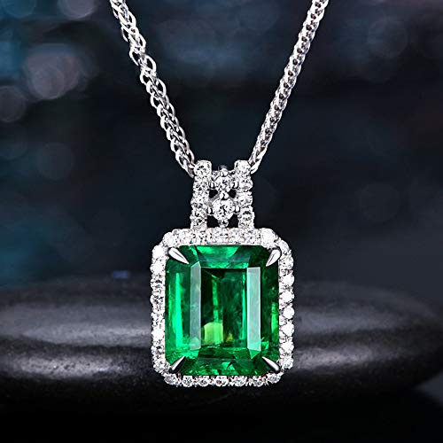 Colorful Life Sterling Silver Necklace with Princess Cut Pendant in Simulated Gemstones4