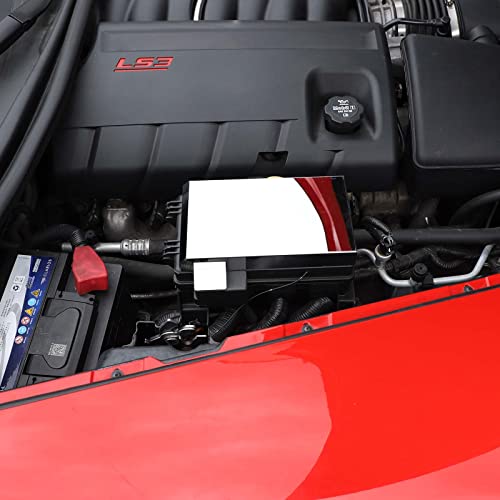 Image of Engine Bay Panel Cover for C6 Corvette 2005-2013, Stainless Steel Rear Engine Cover Guards Protector Splash Shield, Fuse Box Cover (Type B Fuse Box Cover)