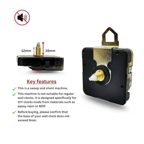 Image of Quartz Sweep Silent Movement Machine for Wall Clock | Large Wall Clock Needles Set | Big Wall Clock Machine and Hands Set (25x18.5x16cm) | 16x24cm | Ideal for Home and Office Decoration