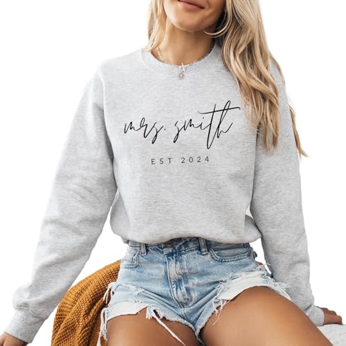 Mrs Sweatshirt - Custom est Future Mrs Sweatshirt - New Mrs - Honeymoon Pajamas - Wedding Gift - Future Mrs. Gift