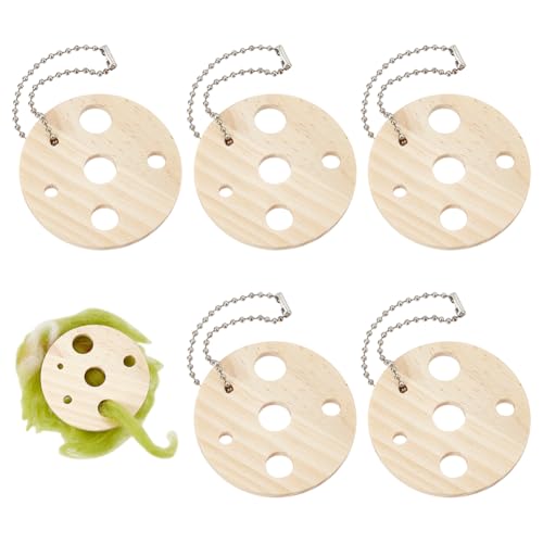 NBEADS 10 Pcs Round Wood Diz for Roving, Spin Roving into Yarn, Hand Spinning, Yarn Spinner, Spindle for Beginners and Advanced (Hole: 12/10/7/5/3mm)