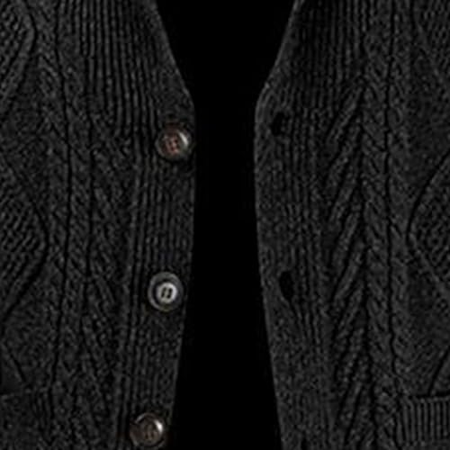 Sweater Cardigan for Men Padded Long-Sleeved Warm Ribbed Knit Outwear Cable Knit Casual Sweaters with Pockets3