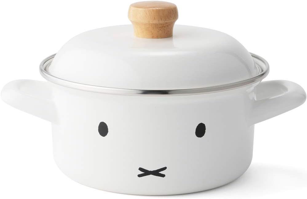 Miffy Face MFF-15W IH Compatible Casserole 5.9 inches (15 cm) with Poly Lid