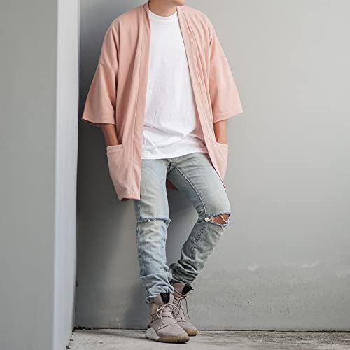 Image of Men's Long Oversized Kimono Cardigan Noragi Japan Jacket Haori Man Yukata Coat