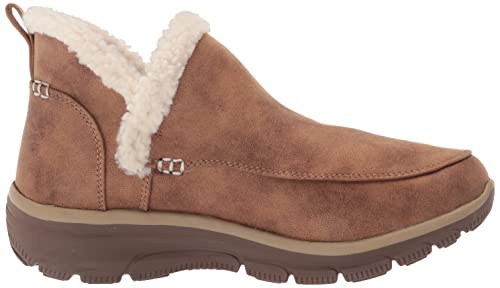Skechers Women's Easy Going-Gold Rush Ankle Boot, Light Brown, 7.5