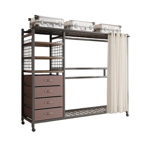 LUOGOXI�n���K�[���b�N �R�[�g�n���K�[ ���[�t�� ������ �ߑ��I ��e�� ������� ���X�`�[�� �m�����[���b�N ���[�h���[�u �N���[�[�b�g �����o���t�� �L���X�^�[�t�� (�u���b�N,138cm�i�����o���Ɣ����J�[�e���t���j)