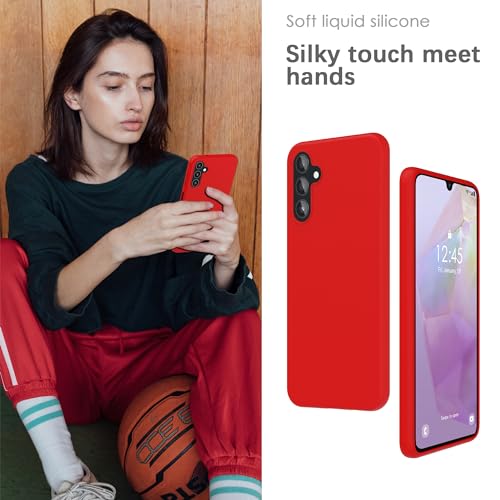 Image of YATWIN Silicone Back Case for Samsung Galaxy A35, Soft-Touch Phone Back Cover for Samsung Galaxy A35 - Red