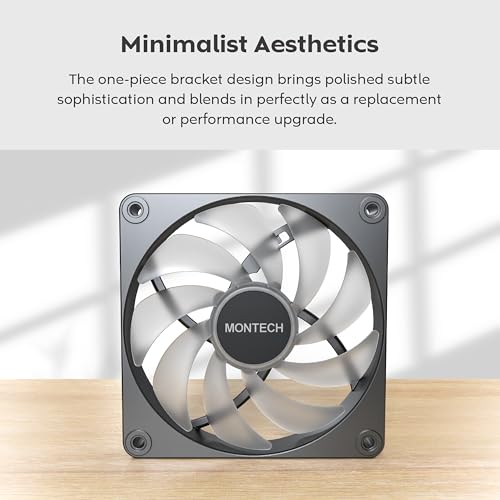 Image of MONTECH GF120 V2 ARGB 120mm Case Fan - Sleek & Minimalist Design,High Airflow, Hydraulic Bearing, Quiet Performance, Vibrant ARGB Lighting,Black