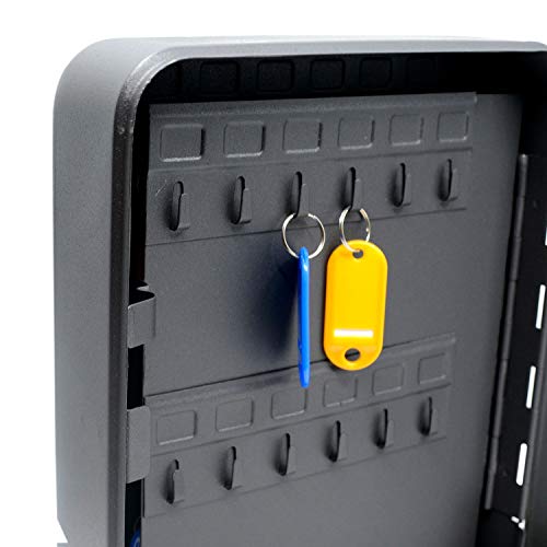 Audiology 48 Slot Key Lock Box Combination Lock Wall Mounted Key Cabinet With Key Tags - Steel Key Storage Lock Box #TOP4