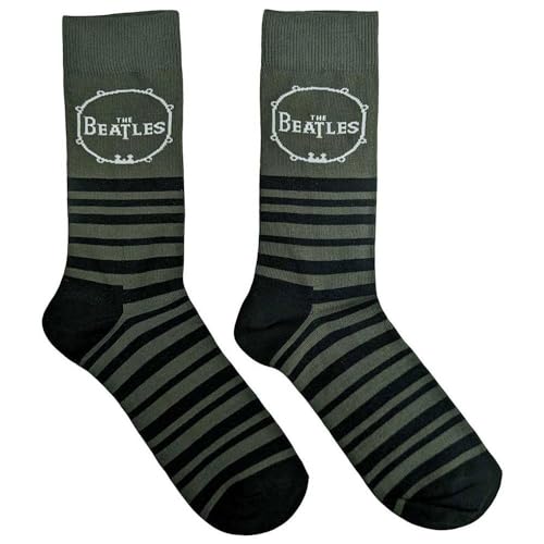 Rock Off officially licensed products The Beatles Drum And Stripes Ankle Chaussettes Size UK Size 7-11 - Les Beatles, Paul McCartney, John Lennon, RIngo Starr, George Harrison Rock Off officially licensed products The Beatles Drum And Stripes Ankle Chaussettes Size UK Size 7-11