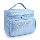 EODNSOFN Diamante Lattice Big Cosmetic Bag Damas Impermeable Profesional Bath Productos Lavado Necesidades Lavado Agencia de Viajes Cosmética (Color : Blue)