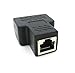 BesYee RJ45 Female to Female Network Adapter 1 to 2 Port Female CAT 5/CAT 6 LAN Ethernet Socket Connector Adapter