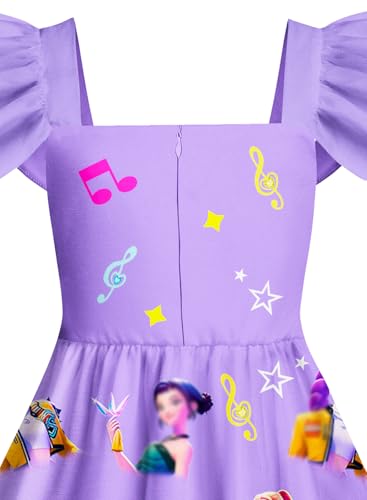 Girls Fashion Dress Kids Pop Singer Graphic Dresses Novelty Party Outfit Birthday Gift 4-12 Years4