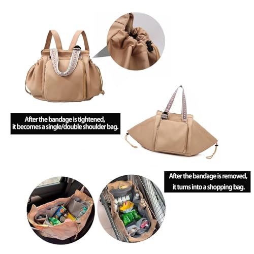 Bolso tote multi-bolsillo de tela Oxford, convertible en mochila o bolso de hombro, para uso diario y mamás miniatura 6
