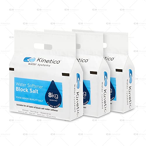 Kinetico Block Salt for Water Softeners - Genuine Kinetico Product - Delivers Superior Performance - 3 packs with 6 salt blocks in total