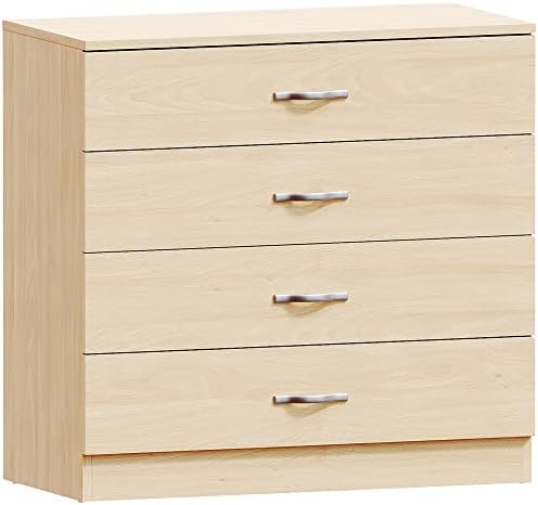 Vida Designs Pine Chest of Drawers, 4 Drawer With Metal Handles and Runners, Unique Anti-Bowing Drawer Support, Riano Bedroom Furniture