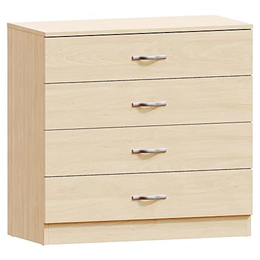 Vida Designs Riano 4 Drawer Chest of Drawers, Metal Handles and Runners, Anti-Bowing Drawer Support, Bedroom, Nursery Furniture, Pine