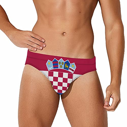 Croatian Flag Men's Swimming Trunks,Beach Shorts Stretch Swimsuit Quick Dry