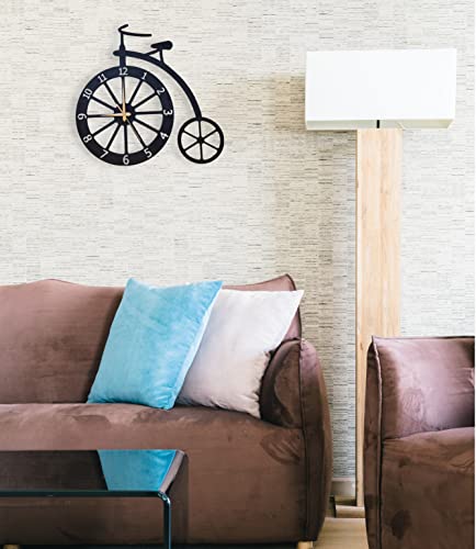 Image of Auromin Cycle Wall Clock for Living Room Stylish | Decorative Metal Clock - Stylish Fancy Wall Watch for Office, Bedroom, Hall, Kitchen | Latesy Big Size Modern Wall Decor for Home