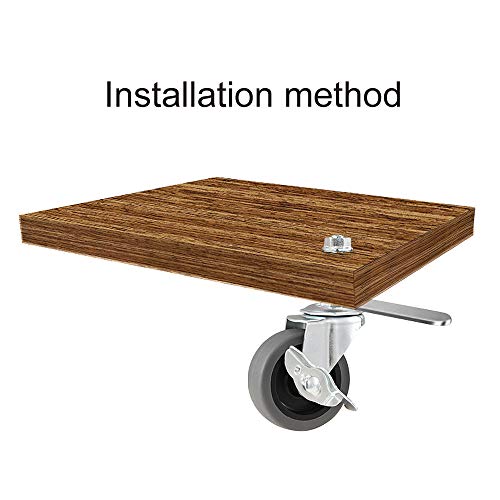 WHARSTM Caster Wheels, 3" Locking Swivel Stem Casters Set of 4, 3/8"-16 x 1 (Screw Diameter 3/8", Length 1") Rubber Casters with 360 Degree No Noise Wheels for Furniture by WHARSTM - Image 5