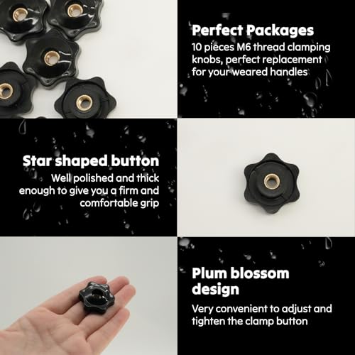 Miniatura 3 de Flewdart - 10 Botones De Sujeción M6x32, Tuerca Estrella M6 Y Mariposa Para Muebles Mecánicos Y Equipos Electrónicos