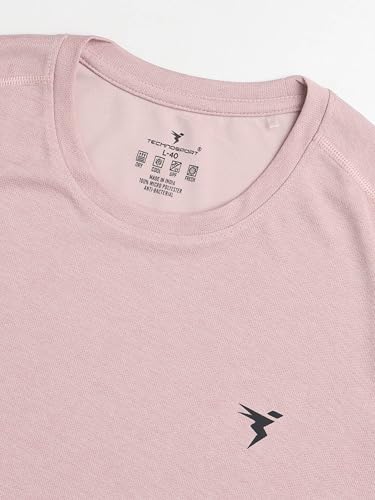 Image of TECHNOSPORT Men's Slim Fit Full Sleeve Round Neck T-Shirt, Double Cool Quick Dry Moisture Wicking Stretchable Sports Gym and Casual Wear