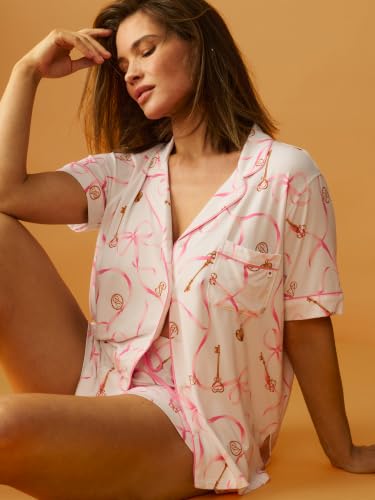 Image of Victoria's Secret Women's Modal Pajama Set, Short Sleeve Button Down Shirt & Shorts