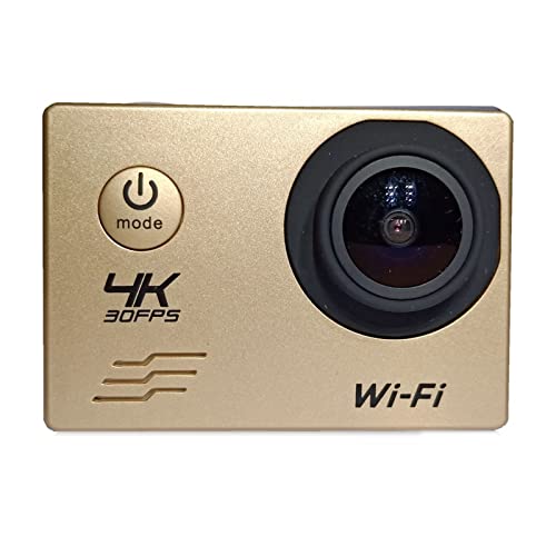 LINXHE Cámara de acción 4K – Cámara de acción a Prueba de Agua | Cámara de acción pequeña for Esquiar y Deporte Extremo | Cámara subacuática Profesional de 170 Grados de Gran Angular (Color : Gold)