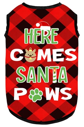 Dog Shirt Soft Cotton Dog Christmas Shirt Stretchy Lightweight T-Shirts Sleeveless Vest Pet Clothes for Small Medium Large Dogs Cats