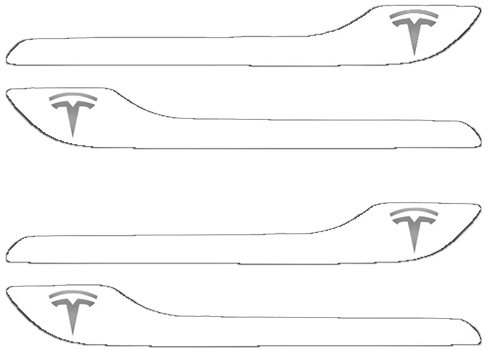 Image of IPG Compatible for Model 3 / Model Y /Juniper Door Handle Decal Sticker Wrap Kit (Set of 4) with Tesla Logo Personalize Your Tesla (Gloss White)