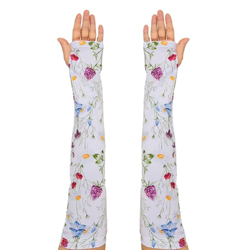 TUYUU Gardening Sleeves for Women, Cooling Arm Sleeves with Thumb Hole, Sun UV Protection Garden...