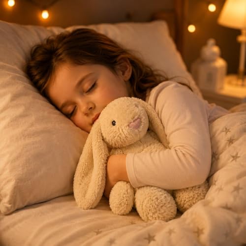 Image of Cream Bunny Plush Soft Toy 40 CM, Ultra Soft Stuffed Bunny Rabbit Teddy for Kids, Cute Cuddly Plush Animal for Boys & Girls, Birthday Gift & Room Decor