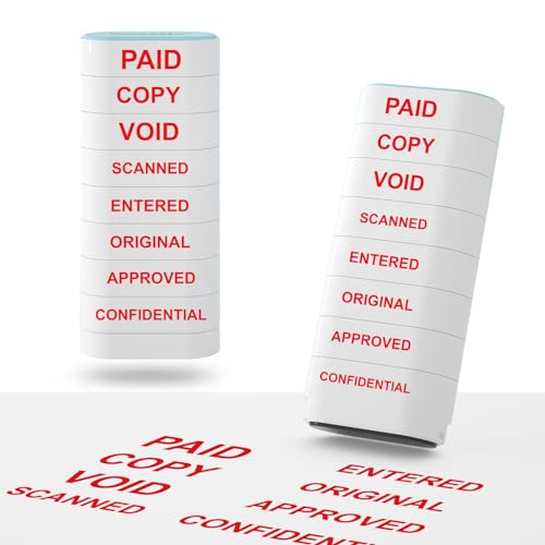 8-in-1 Bürostempel, selbstfärbendes Bürostempel-Set für...