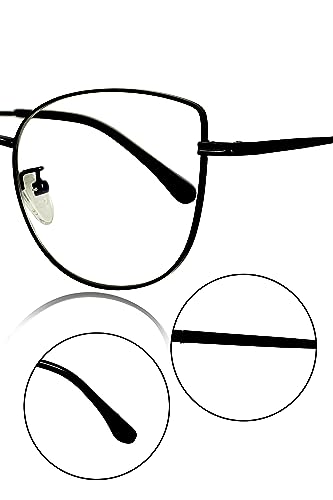 Image of Jodykoes Cat Eye Frames for Women Premium Series Designer Eyeglasses with Blu Cut Anti-Glare Protection | Fashionable Metal Frames | Ideal for Computer and Blue Rays