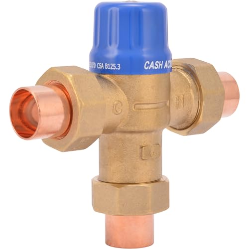 Cash Acme 3/4 Inch HG110-D Sweat Thermostatic Mixing Valve with Barb Connections and Integral...
