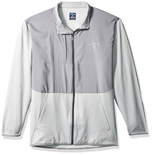 Callaway Men's Big Big & Tall Opti-Therm Long Sleeve Full-Zip Waffle Fleece Jacket, High Rise Heather, 2X-Large Tall
