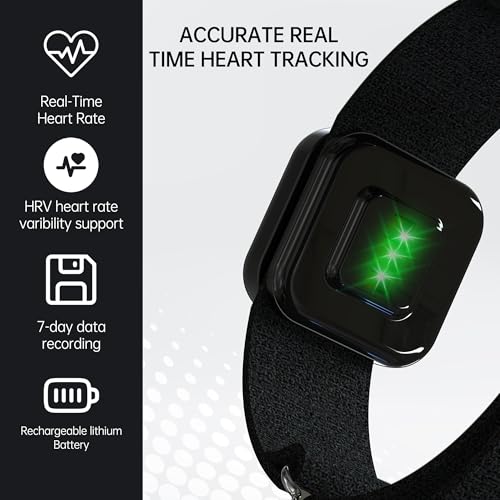 DEEPTIDE Heart Rate Monitor Armband,Bluetooth/ANT+,IP68 Waterproof,Optical HR Sensor Compatible with iOS/Android Apps,Arm Heart Rate Sensor for Running Cycling Swimming — view 2