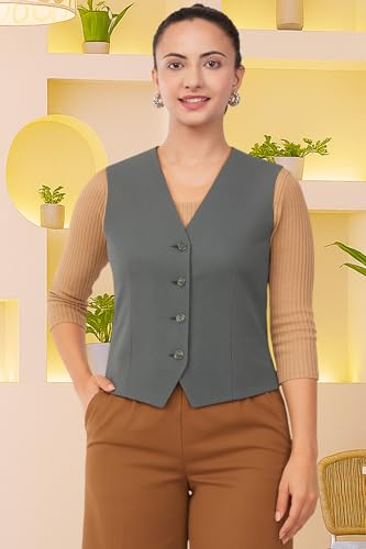 Image of SaintX Women's Waist Coat | Sleeveless | Stylish Executive Wear | Formal Blazer Waistcoat | Office wear