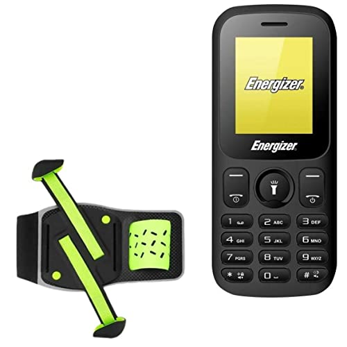 BoxWave Holster Compatible with Energizer E10+ - FlexSport Armband, Adjustable Armband for Workout and Running - Stark Green