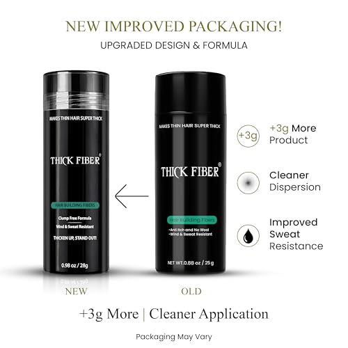 Image of THICK FIBER Hair Fibers for Women & Men with Thinning Hair, Dark Brown, 28g | Conceals Bald Spots, Sparse Areas & Hairline | Natural Fuller-Looking Finish