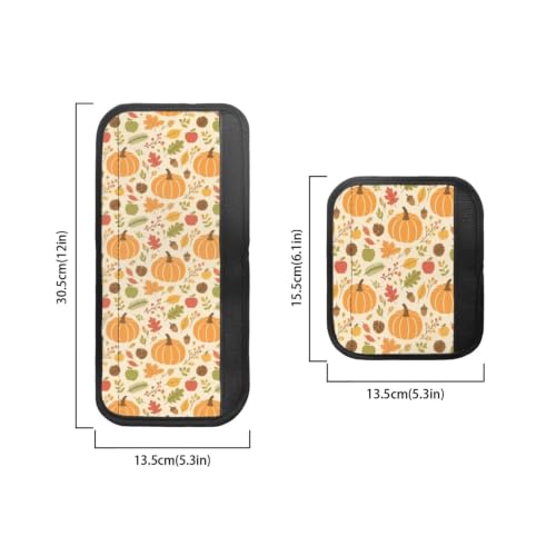 Image of Refrigerator Door Handle Covers Set of 6 Kitchen Electrical Appliances Handle Protector Anti-Slip Fridge Accessories for Halloween Decor, Pumpkin Fall Leaf Pattern Beige