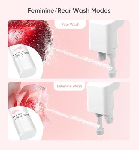Ultra-Slim Bidet Attachment, Posterior&Feminine Wash-(Retractable Dual Nozzles), Non-Electric Bidet Attachment for Toilet Seat, Adjustable Fresh Cold Water Pressure, Stainless Steel Inlet (White)